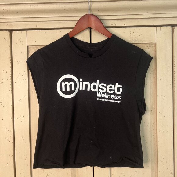 Mindset Wellness Cut Crop Tee – Black (NWT) - Picture 2 of 5
